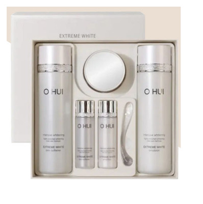 O HUI Extreme White 5tlg Skin Care Set Whitening Brighten Toner Emulsion Cream