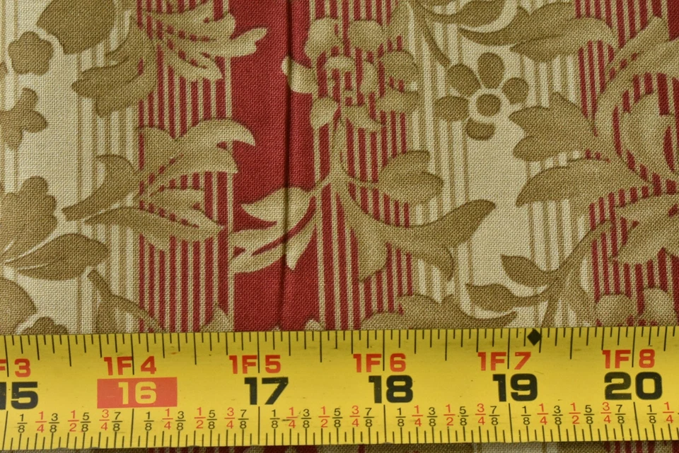 By 1/2 Yd, Red & Olive Striped Cotton, Moda/Wiscasset/Minick & Simpson, M8461 - Image 3 of 4