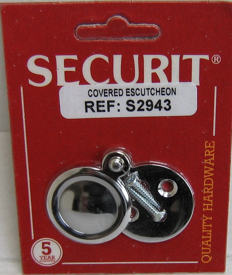 Victorian  chrome covered door key escutcheon new
