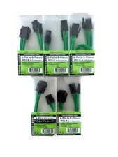 6-Pin to 8-Pin Sleeved Adapter Cable PCI-E M-F Connector 9.8in LOT OF 5