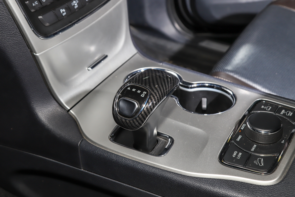 TESIN Carbon Fiber Style Gear Shift Knob Cover For 2014-2015 Jeep Grand Cherokee