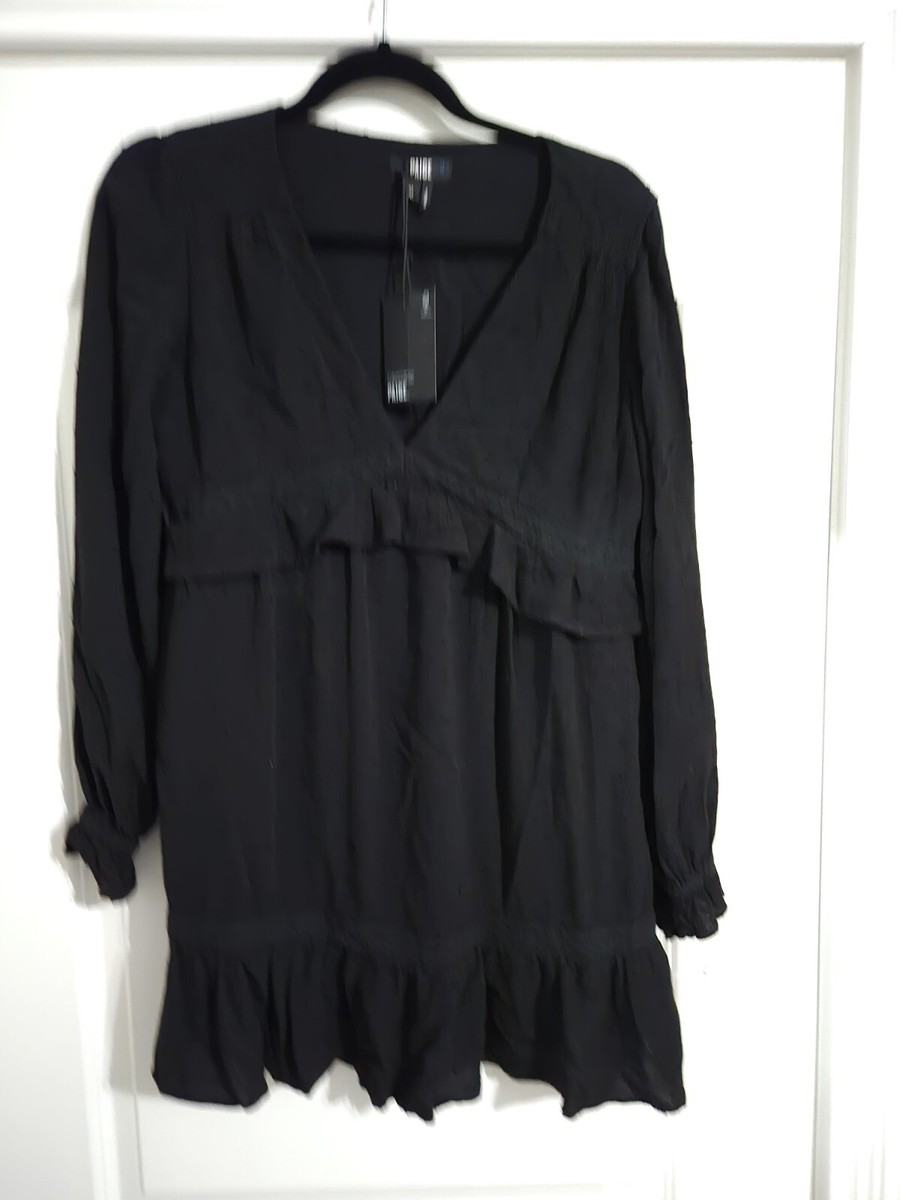 PAIGE Nordstrom Womens Odelise Tiered Hem Long Sleeve V Neck Dress