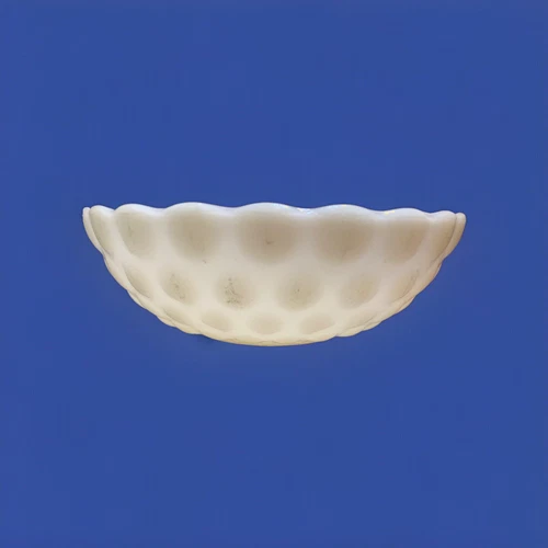 Vintage Anchor Hocking Milk Glass Bubble Bowl With Scalloped Edge