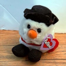 Swibco Puffkins Plush Flurry Snowman Christmas Vintage Y2k 1994 NWT