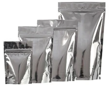 Silver Stand-Up Barrier Pouches - Resealable Bags - 2oz 4oz 8oz 16oz Packaging