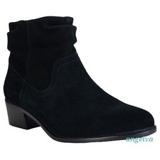 Vionic kanela womens weather resistant suede block heel ankle bootie black