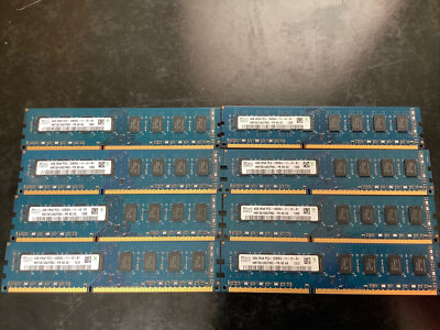 Lot Of 8 SKhynix 4GB 2Rx8 PC3-12800u  DDR3 RAM Memory