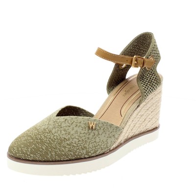 Wrangler Isla Knit - Sandali Chiusi Con Zeppa E Cinturino Verde - Taglia 39