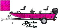 Boat Wrap Pink Modern Abstract Hexagon Fishing Bass Fish Decal Kit Vinyl Graphic