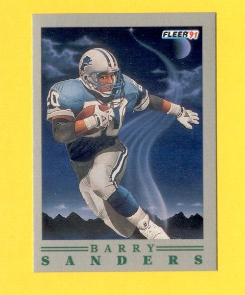1991 Fleer BARRY SANDERS Detroit Lions Provisions Insert Card Mint