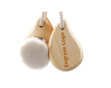 Customize Logo-Natural Wood handle face wash brush soft head fibres make up tool