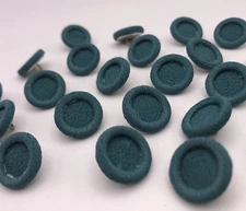 Vintage Teal Shank Buttons with Raised Edge 16mm Lot of 4 B35