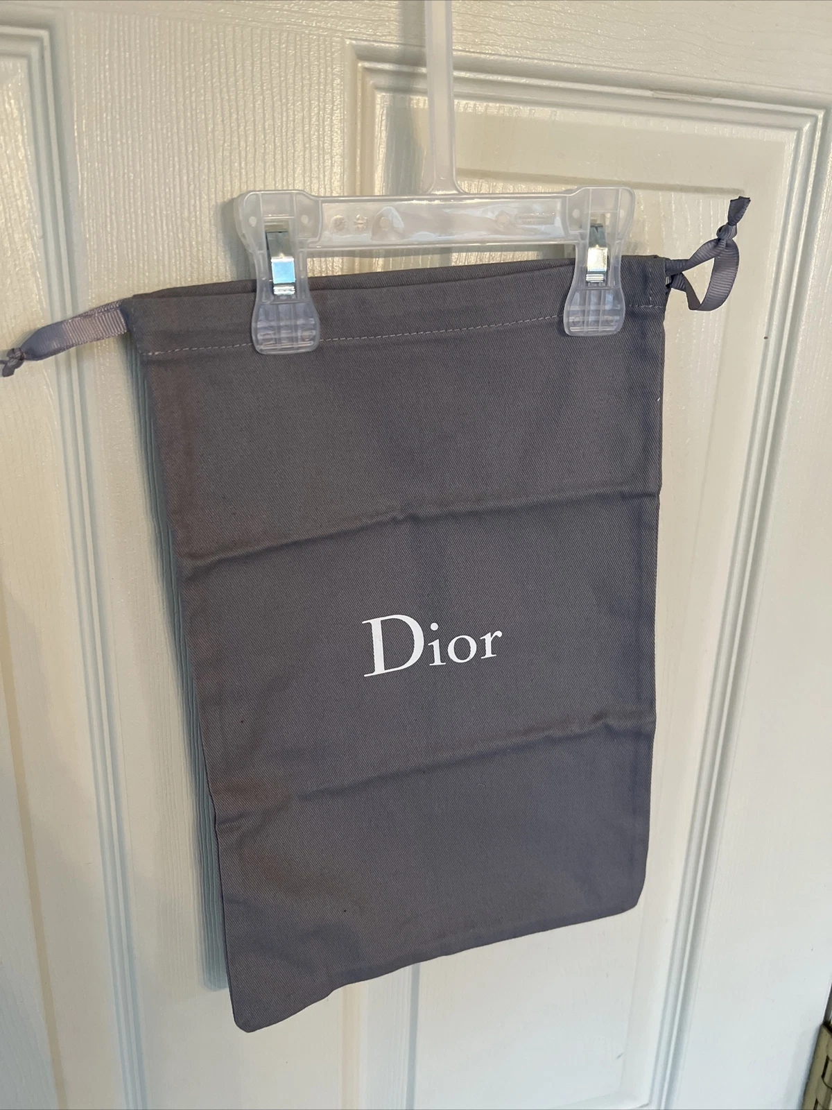 NOUVEAU SAC À POUSSIÈRE CHRISTIAN DIOR GRIS/BLANC 8x13 CHAUSSURES/SAC À MAIN rangement