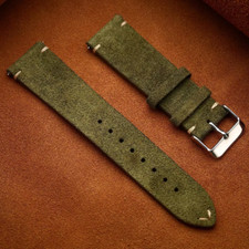 Vintage Genuine Suede Watch Straps 18Mm 20Mm 22Mm Quick Release Watchband Gray B