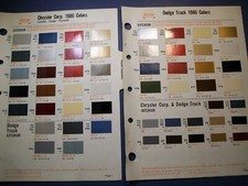 1986 Chrysler Plymouth Dodge car truck auto Acme Paint Chips set