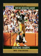 1990 PRO SET #13 STERLING SHARPE AUTOGRAFIADO PERÍODO VINTAGE FIRMADO PERFECTO AUTO