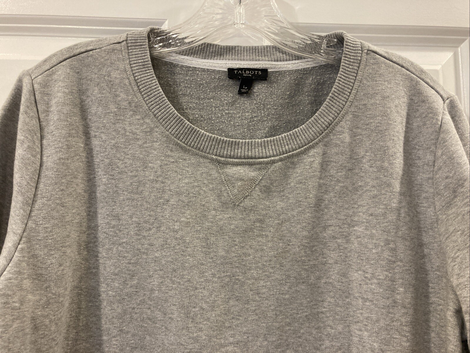 TALBOTS Womens Gray Solid Long Sleeve Sweater Sz … - image 2