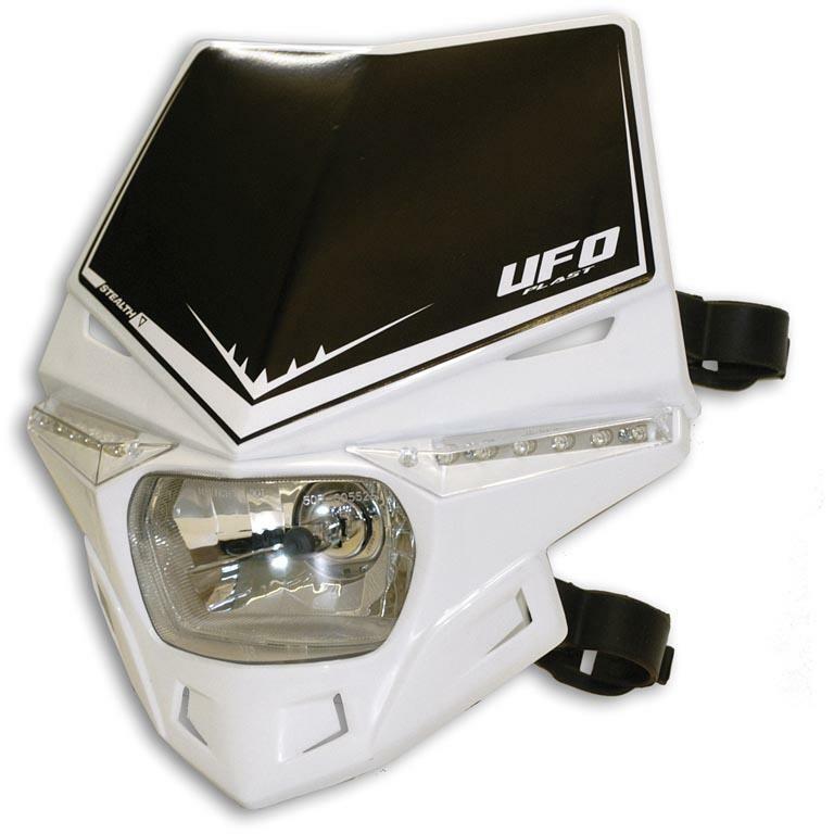 Plaque phare UFO Stealth blanche LED homologuée CE optique avant universelle de rechange