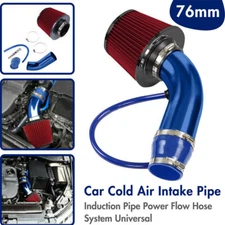 Car Cold Air Intake Filter Induction Kit 3" Pipe Aluminum Power Flow Hose System