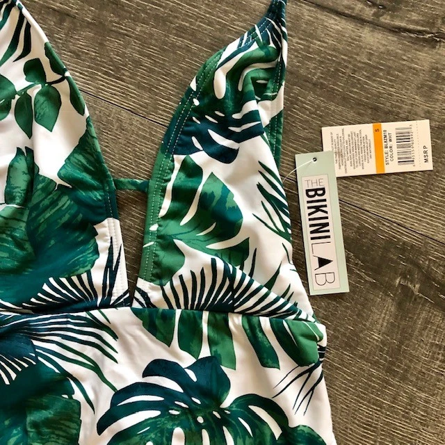 The Bikini Lab Fronds Tropical Leaf Print One Piece Swimsuit Swimwear S/M/L $62 - Image 3 of 4