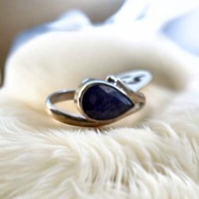 Blue Sapphire Solid 925 Sterling Silver Ring 5.5