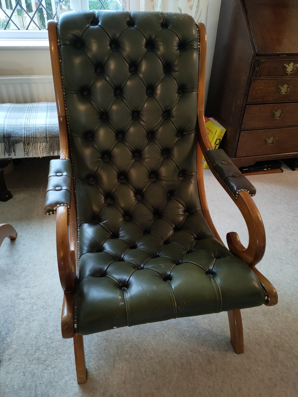 2 x Chesterfield Leather Slipper Chairs eBay