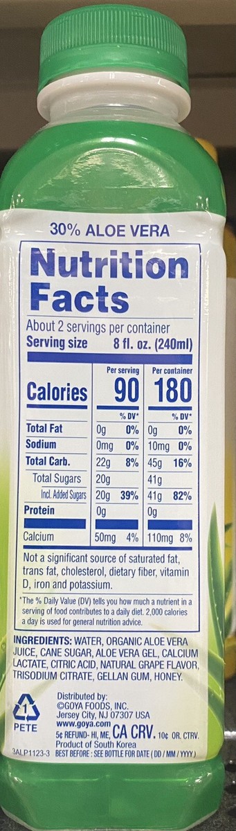 GOYA Aloe Vera ORIGINAL Flavored Drink 16.9 oz - 1 Bottle - FREE SHIPPING |  eBay