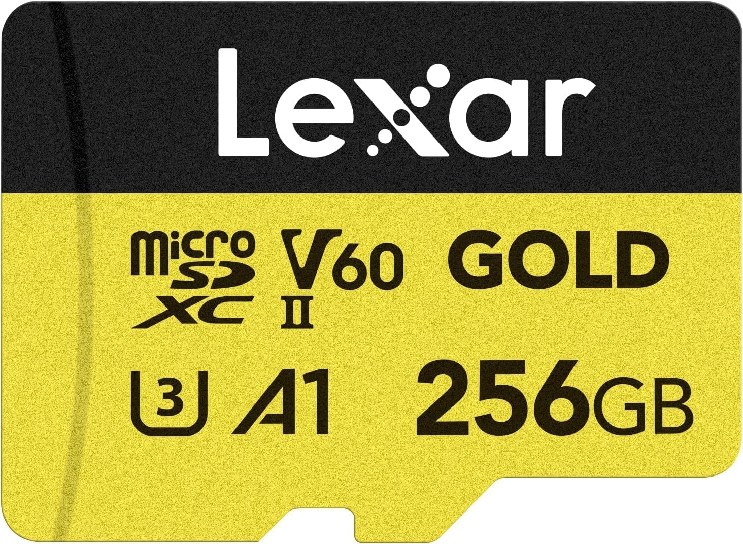256GB Professional Gold Micro SD Card, UHS-II, C10, U3, V60, A1, Full HD, 4K UHD