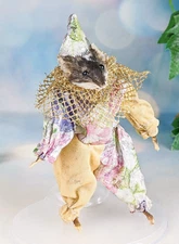 Jester Doll Mouse with stand Taxidermy Display Oddity Curiosities Collectible