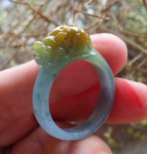 Certified Green Natural A JADE Jadeite Dragon Pi Xiu RING USA. 9.25    523823 TN