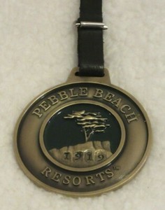 Pebble Beach Resort bag tag, Spyglass, Spanish Bay, Del Monte, Bronze, 1 owner