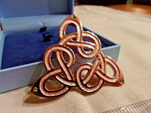 Authentic Rose Gold Plated Celtic Symbol Brooch- Ireland