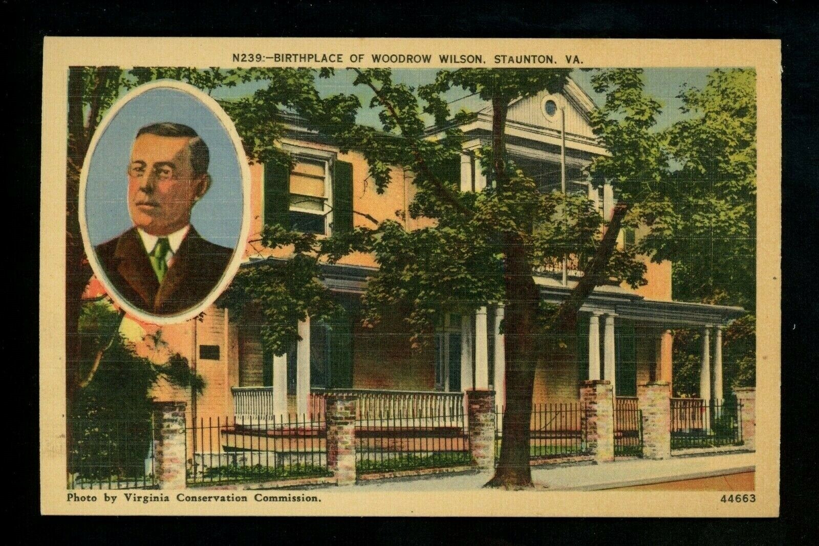 Political President postcard Woodrow Wilson birthplace Staunton