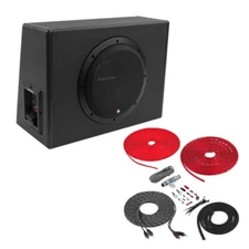 Rockford Fosgate P300-10 Single 10" 300W Powered Subwoofer + Amp Kit