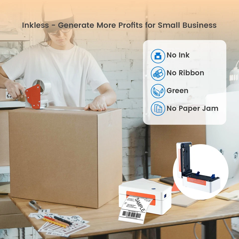 VRETTI Bluetooth Thermal Shipping Label Printer 4x6 POSHMARK EBAY MERCARI ETSY - Image 4 of 4