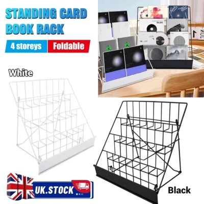 4 Tier Foldable Counter Card Rack Display Stand For Wire Book Magazine Prints UK