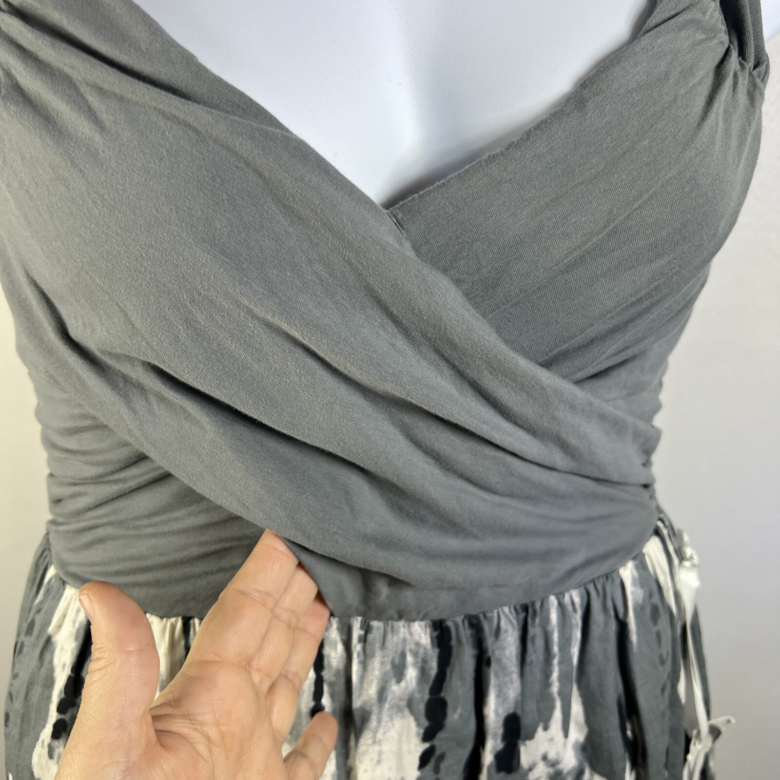 Converse Dress Women's Gray Size Large Ruched Paint Splatter Look Cotton 2012 thumbnail 7