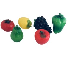 Vtg Art Glass Murano Style Fruit Vegetable Lot Of 6 Display Apple Tomato Pepper