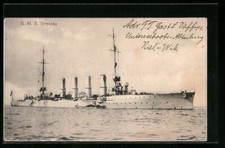 AK S. M. S. Kriegsschiff Breslau auf hoher Se...