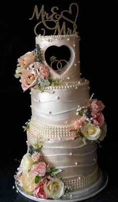 Mrs and Mr. Glitzer/Spiegel Kuchen Topper Hochzeitstorte Dekoration