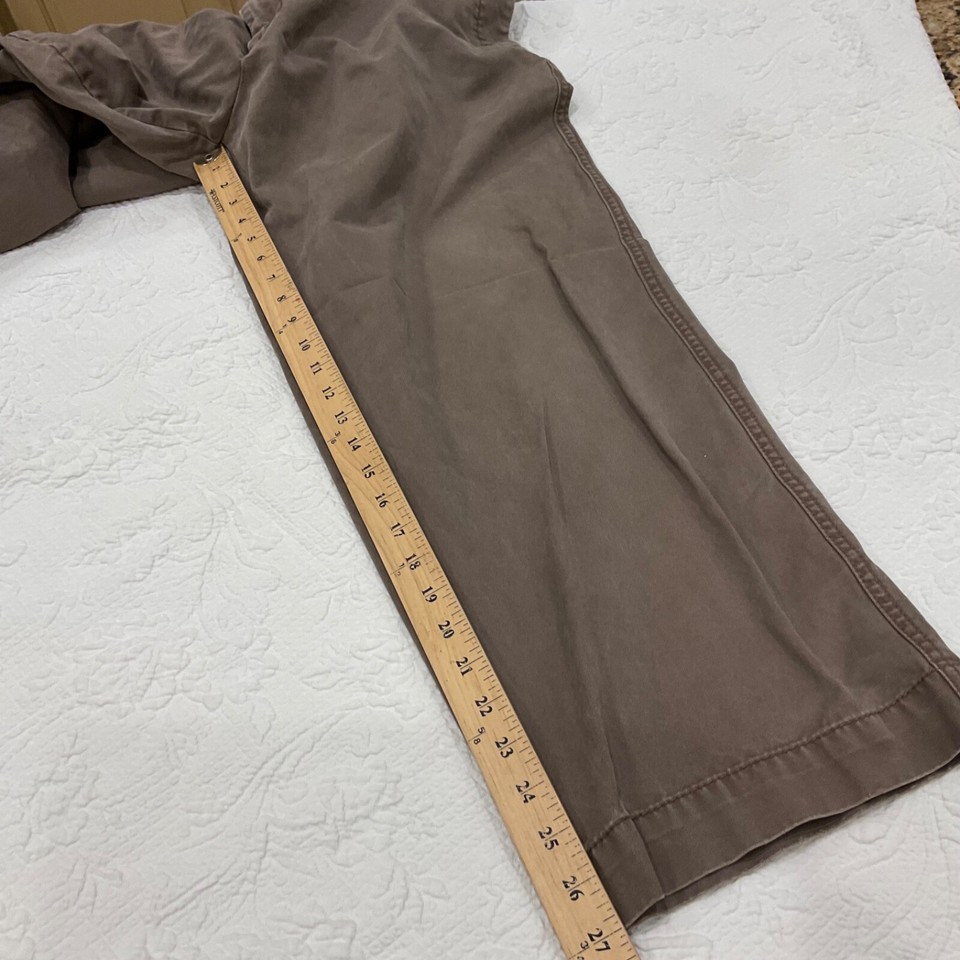 IZOD Men's Chino Pants Brown Straight Leg Cotton Waist 38 Inseam 27 Mid