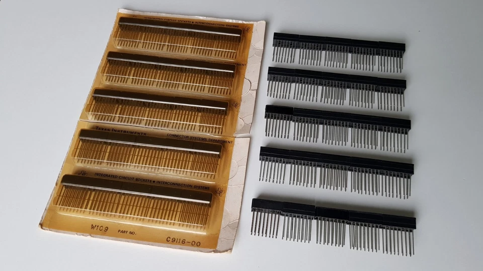 50 Stück 16 polige Wire Wrap IC Sockel v. TI C9116-00 & einem anderen Hersteller