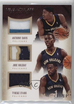2013 Immaculate Trios Materials Prime 5/10 Anthony Davis Jrue Holiday #19 04lf