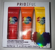 PRIDEFUL 3 PIECE HAND CREAM COLLECTION 1 FL OZ EACH BERGAMOT, ORANGE, VANILLA