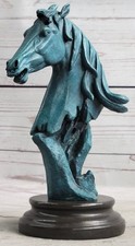 Original Milo Gorgeous Büste Pferdekopf Bronze Skulptur Art Deco Figurine