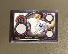 2020 Topps Tribute Andy Pettitte #TTR-AP Triple Relic Patch /50 Purple Yankees