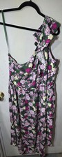 Sofia Jeans Womens Size XXXL 22 Ruffle One Shoulder Dress Floral Multi New
