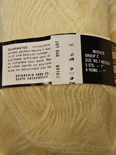16 Skeins*** Spinnerin Kitten Soft Vintage Yarn 57% Mohair 43% Acrylic  Yellow  image 3