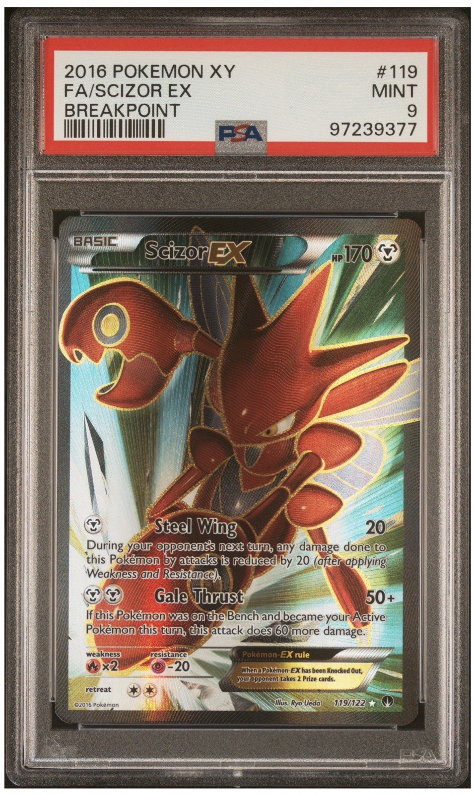 2016 POKEMON BREAKPOINT SCIZOR EX #119 PSA 9 MINT