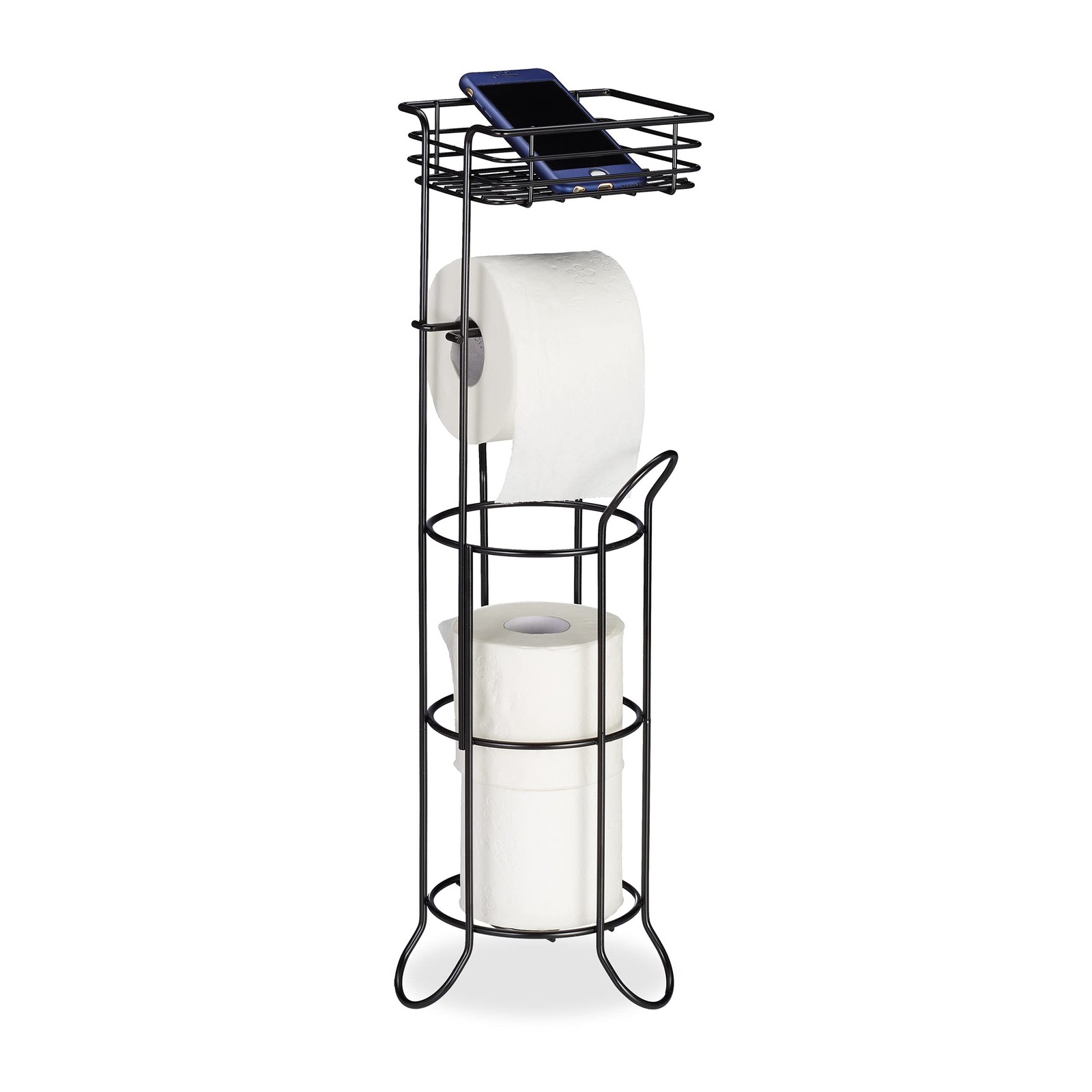 Porte-papier toilette moderne en métal brossé, distributeur vertical chic